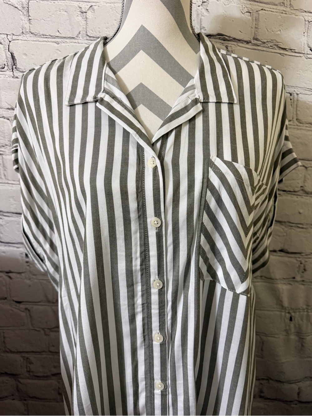 Alex & Jordan Striped Blouse